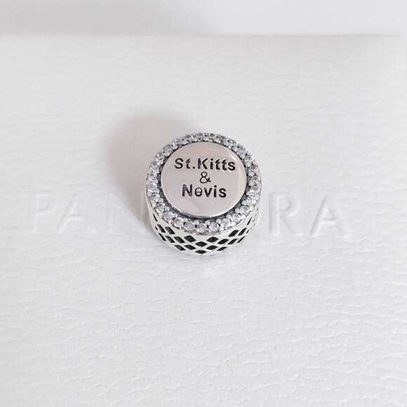 Pandora St. Kitts & Nevis Flag Exclusive Bead Charm S925 Silver with box - Picture 6 of 7